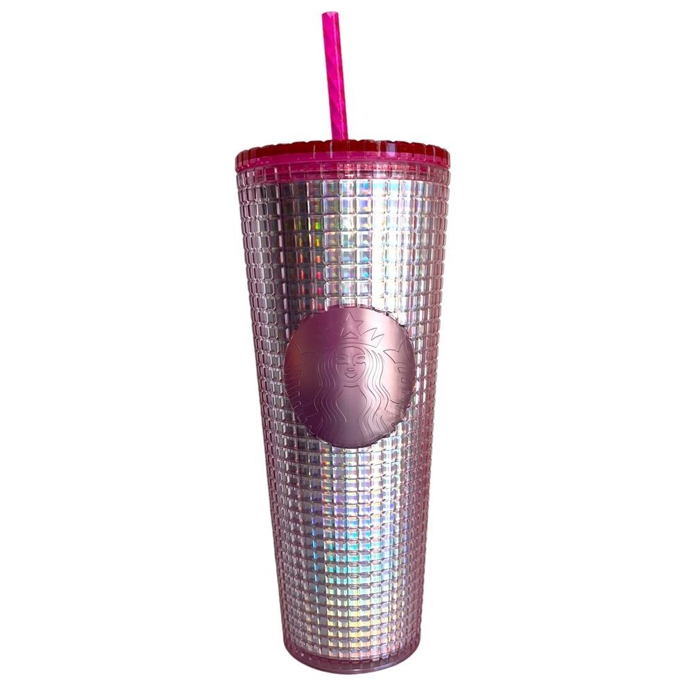NWT Starbucks PINK IRIDESCENT Venti Tumbler Cold Cup Rainbow Shimmer New Unused